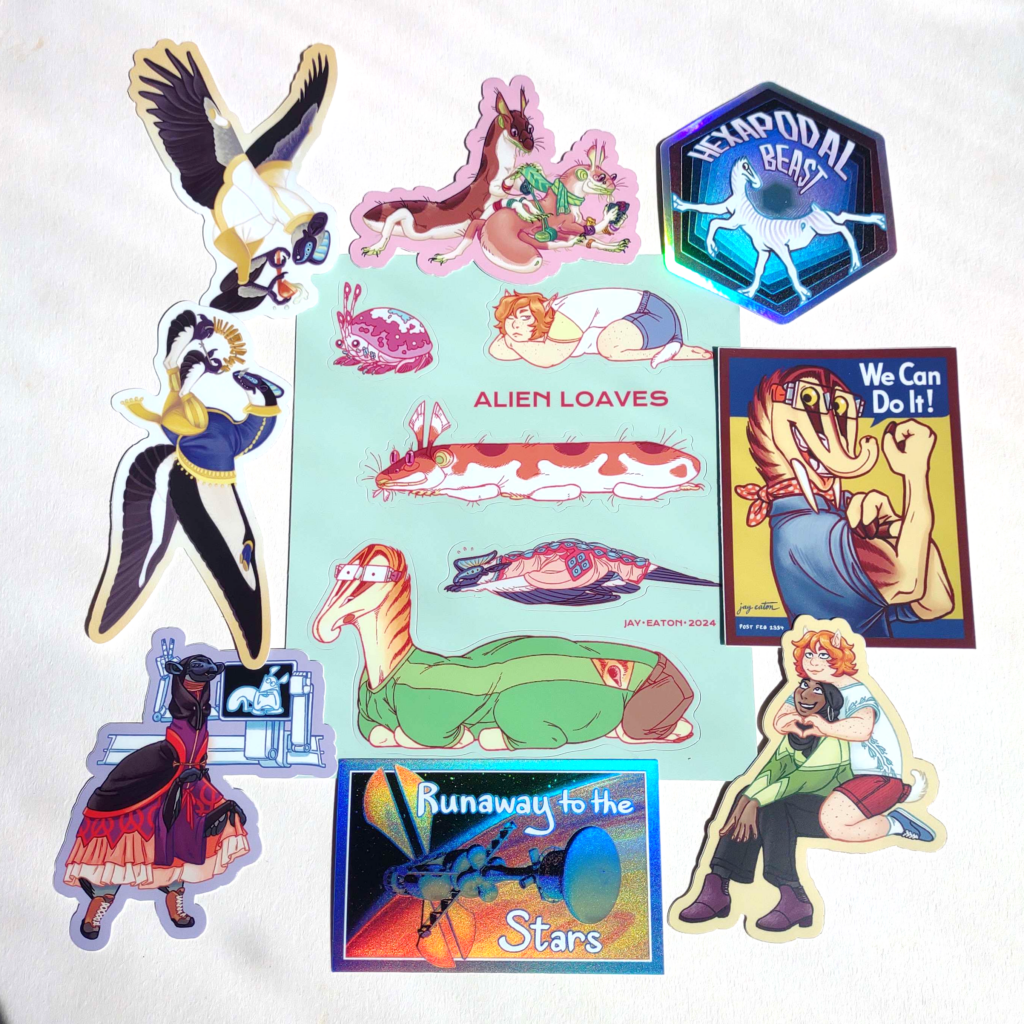 A photo of assorted Runaway to the Stars themed stickers.