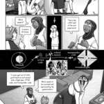 Idrisah: (menacingly) ...TALITA. Talita: I'm not in on this. Even if the papers can be done legally, there's— Idrisah: (ASL, to Gillie) Which papers??  Gillie: (ASL) Customs and Duties.  Idrisah rubs her eyes with her palms in frustration. Idrisah: (ASL) That's the LAST half the exit paperwork! To even get out of orbit, you’ll need an exit packet with a flight plan, ATGS code, and transponder code. Which needs to be scanned and approved by the gatemasters! Inset panel: A spacecraft's path is shown leaving orbit of Dirtball, communicating a transponder code with the orbital station, and an ATGS code with the wormhole gate. A second inset panel shows the occupants of the orbital station are a group of elderly tailed spacers. The wormhole gate is a huge structure. Triangular radiators take up most of its bulk, with a spherical wormhole generator and small entrance hole in the center. Its communications center is on a beam separating it from the generator body.